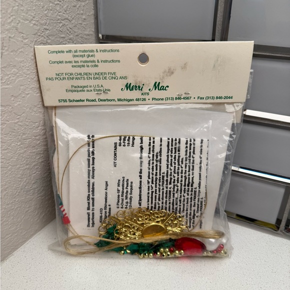 New Vintage Christmas Ornament Kit Filigree Rhinestone Angel Merri Mac Retro - Picture 3 of 5